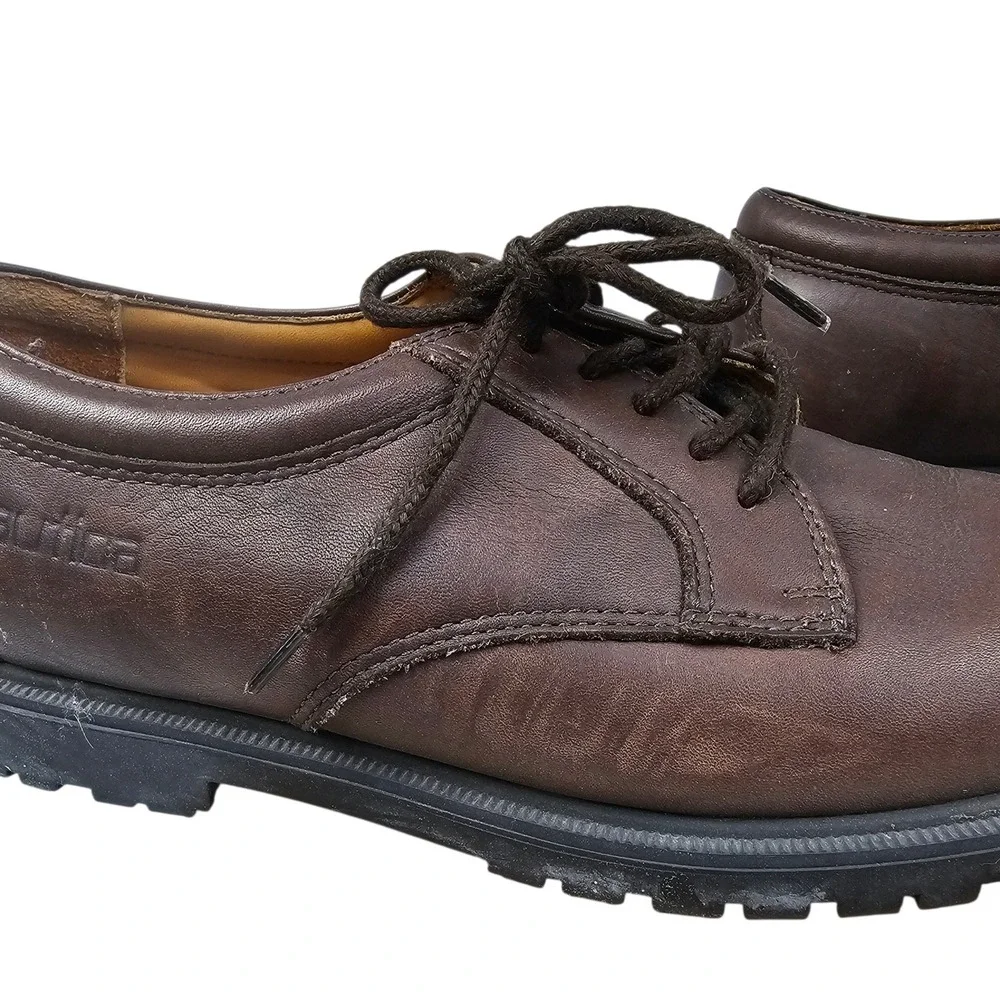 Nautica Mens Brown Leather Lace Up Lug Sole Oxford Shoes Size 8M A01‎ 5-7